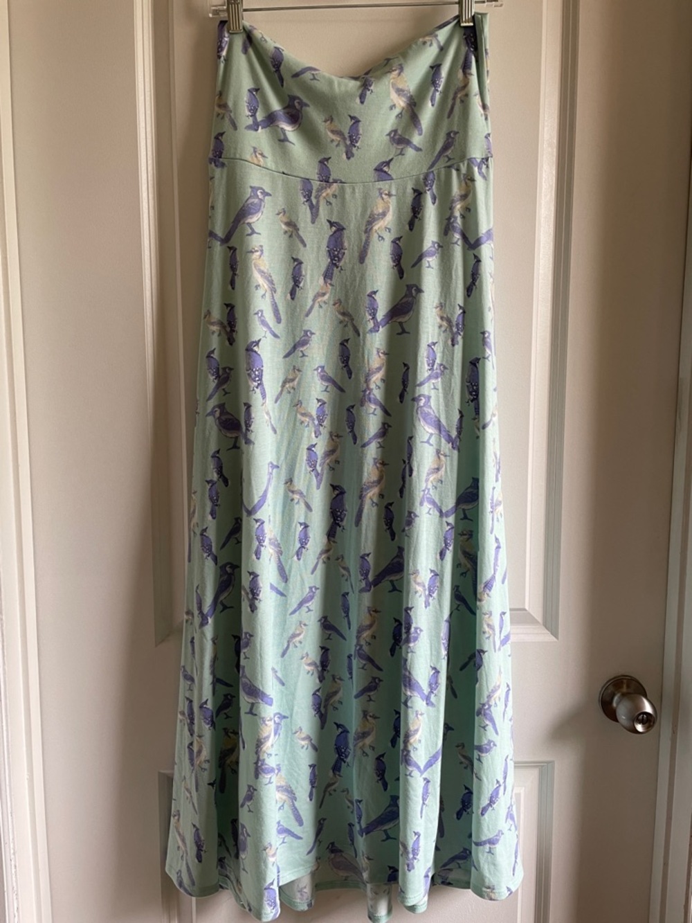 Maxi skirt LuLaRoe Aqua Green Blue Jays Birds soft stretchy multi size fit